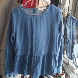 Loft chambray peplum top